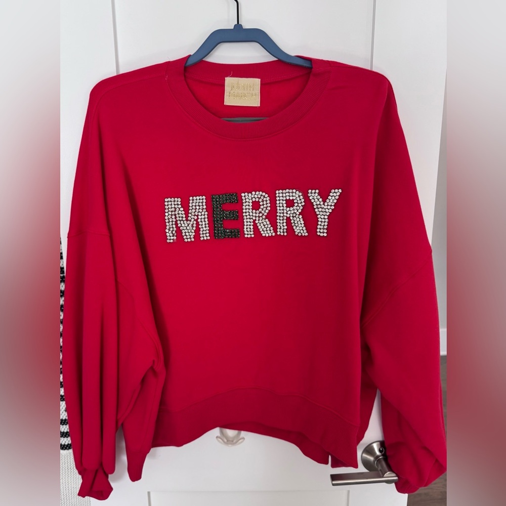 Judith March Red 'MERRY' Sweater